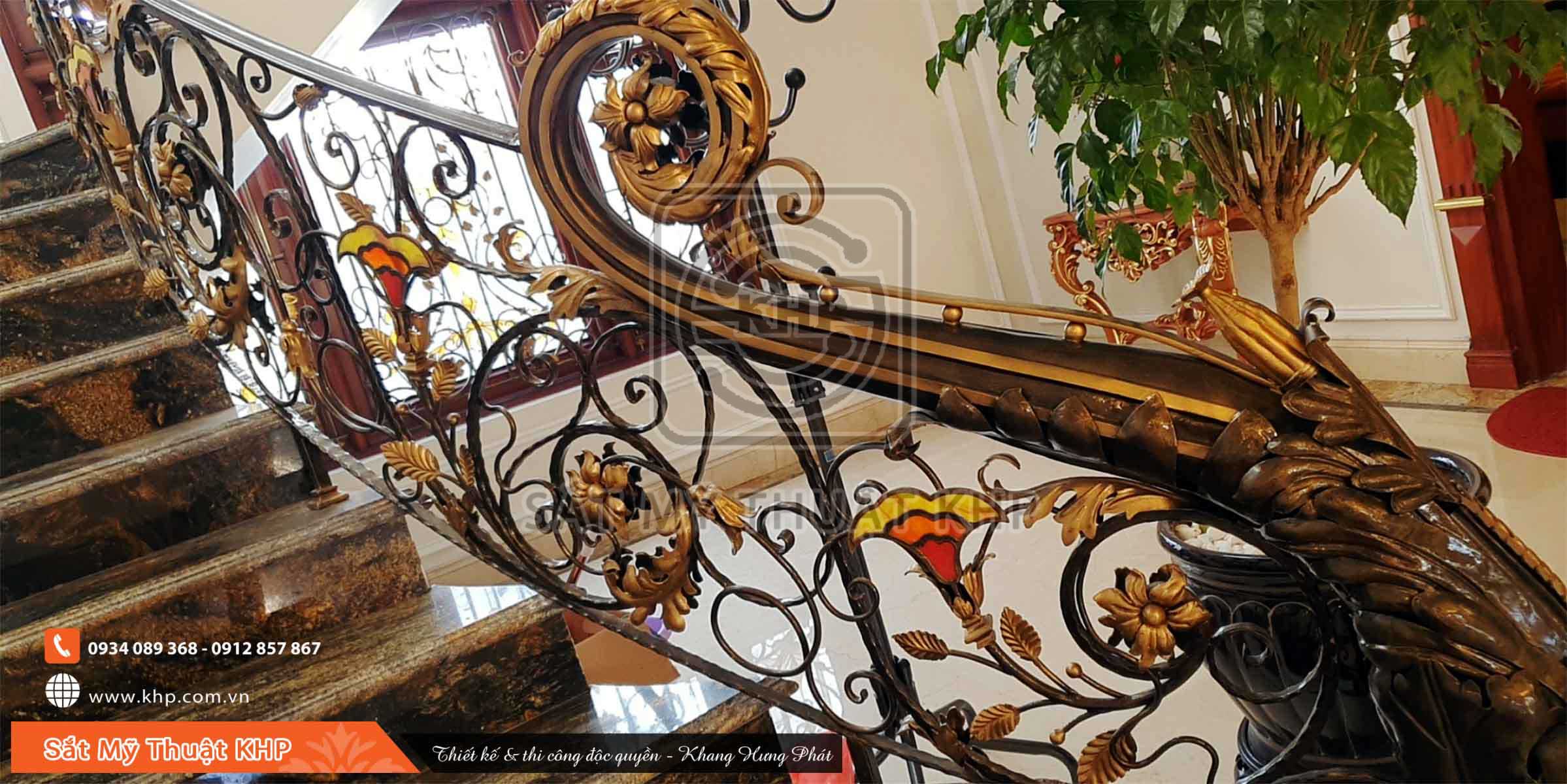 Cầu thang Sắt Nghệ Thuật đẹp Hoa Kính Đồng CT011 2 Cầu thang Sắt Nghệ Thuật đẹp Hoa Kính Đồng CT011 - Ảnh 2