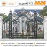 Sự giao thoa giữa Tân cổ điển và văn hóa Á Đông (Mã số: KHP-2026-06), cánh vòm thanh thoát sơn xanh rêu cổ vịt phối cùng điểm nhấn vầng hướng dương tỏa sáng thu hút tài lộc.